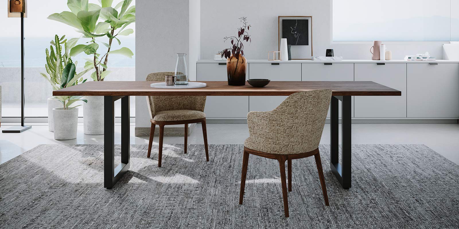 Amazon.co.jp: MASTERWAL Wildwood Dining Table, Width 70.9 inches